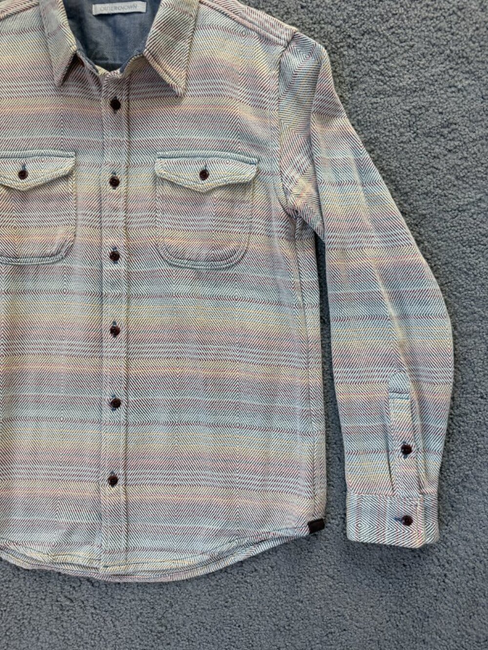 Outerknown Blanket Shirt Sunrise Mojave Stripe Men's Size L - - Picture 2 of 14